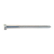 MIDWEST FASTENER Lag Screw, 3/8 in, 6 in, Steel, Zinc Plated Hex Hex Drive, 50 PK 01323